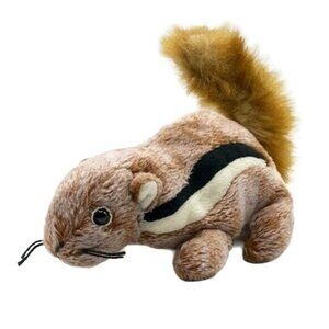 Ty Beanie Babies Realistic Chipmunk Plush 7" Stripe Fluffy Tail Chipper Vintage